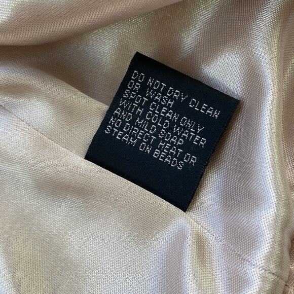 AIDAN MATTOX Dress Women's Size 8 Cream Sheer Sequin Chevron Wedding Cocktail - Picture 16 of 16